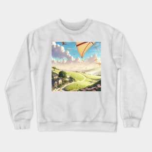 Colorful Kite Against in the Morning Sunshine Crewneck Sweatshirt